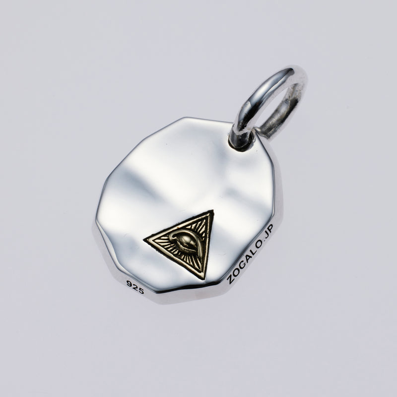 Hammered Texture Plate Pendant : Eye of Providence-ZOCALO.JAPAN