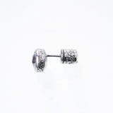 Jeweled Ivy Round Stud : L (White CZ)-ZOCALO.JAPAN