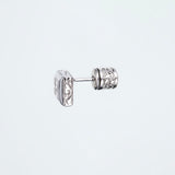 Jeweled Ivy Square Stud : M (White CZ)-ZOCALO.JAPAN