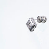 Jeweled Ivy Square Stud : M (White CZ)-ZOCALO.JAPAN
