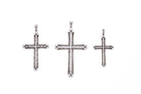 Marcasite Cross Pendant : S (White CZ)-ZOCALO.JAPAN