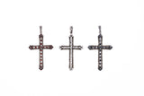 Marcasite Cross Pendant : S (Garnet)-ZOCALO.JAPAN