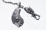 Phoenix Tail Feather Charm : (White CZ)-ZOCALO.JAPAN