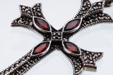 Cross on Cross Pendant : L (Garnet)-ZOCALO.JAPAN