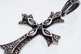 Cross On Cross Pendant : S (Black CZ)-ZOCALO.JAPAN