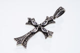 Cross On Cross Pendant : S (Black CZ)-ZOCALO.JAPAN