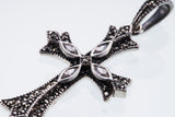 Cross on Cross Pendant : S (White CZ)-ZOCALO.JAPAN