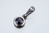 Jeweled Ivy Round Pendant : L (Black CZ)-ZOCALO.JAPAN