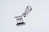 Jeweled Ivy Square Pendant : L (White CZ)-ZOCALO.JAPAN