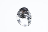 Islamic Round Ring : Black Rutilated Quartz-ZOCALO.JAPAN