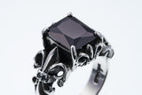 Fleur de lis Ring : Black CZ-ZOCALO.JAPAN