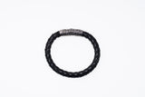 Braided Leather Bracelet : Black-ZOCALO.JAPAN