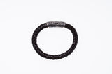 Braided Leather Bracelet : (Dark Brown)-ZOCALO.JAPAN