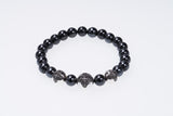 Stone Bracelet With Double Dorje Ball : (Hematite)-ZOCALO.JAPAN