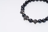 Stone Bracelet With Double Dorje Ball : (Hematite)-ZOCALO.JAPAN