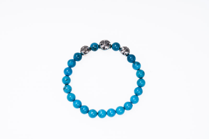 Stone Bracelet With Double Dorje Ball : (Turquoise)-ZOCALO.JAPAN