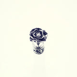 Elegant Rose Ear Stud : (White Diamond)-ZOCALO.JAPAN