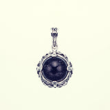 Islamic Round Pendant : L (Black Rutilated Quartz)-ZOCALO.JAPAN