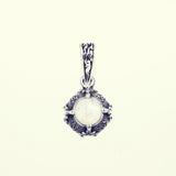 Islamic Round Pendant : S (Rainbow Moonstone)-ZOCALO.JAPAN