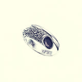 Ivy Spiral Ring Oval : Black CZ-ZOCALO.JAPAN