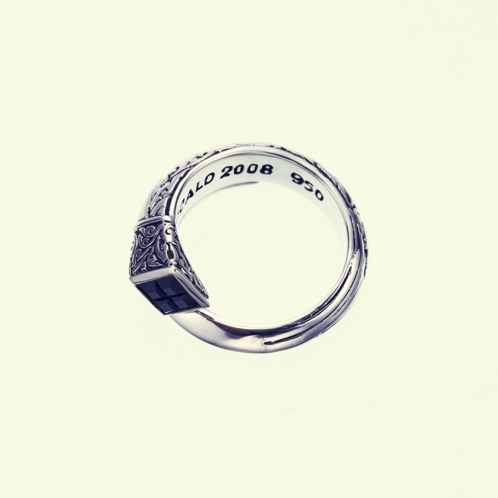 ZOCALO（ソカロ） アイビー・スパイラル・リング ブラックCZ Ivy Spiral Ring Square : Black CZ｜アイビー・スパイラル・リング