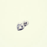 Jeweled Ivy Heart Stud : S (White CZ)-ZOCALO.JAPAN