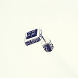 Jeweled Ivy Square Stud : L (Black CZ)-ZOCALO.JAPAN