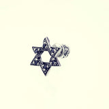 Jewish Star Stud : (Black CZ)-ZOCALO.JAPAN
