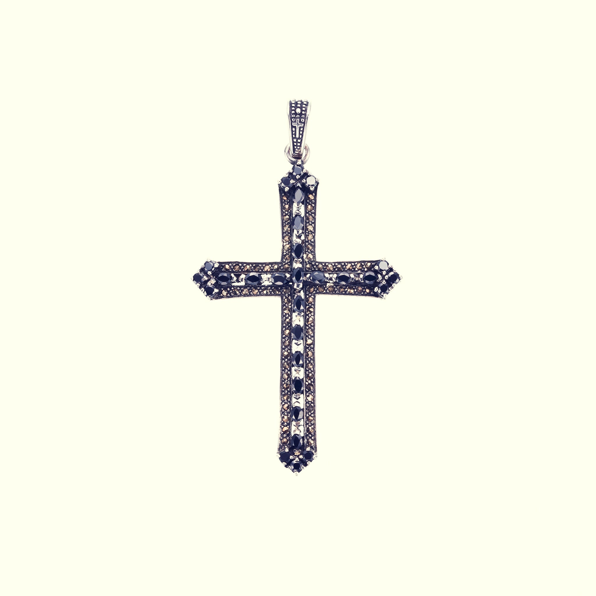 Marcasite Cross Pendant: S (Black CZ) | Marker Cytocross Pendant Top S  (Black CZ) | – ZOCALO JAPAN OFFICIAL WEB SITE