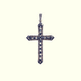 Marcasite Cross Pendant : S (Black CZ)-ZOCALO.JAPAN