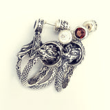 Ouroboros Dragon Stud : (White CZ)-ZOCALO.JAPAN