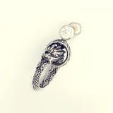 Ouroboros Dragon Stud : (White CZ)-ZOCALO.JAPAN