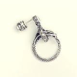Ouroboros Dragon Stud : (White CZ)-ZOCALO.JAPAN