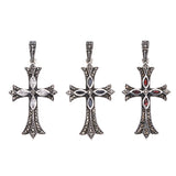 Cross on Cross Pendant : S (White CZ)-ZOCALO.JAPAN