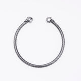 Tibetan Smile Skull Twist Bangle (L)-ZOCALO.JAPAN