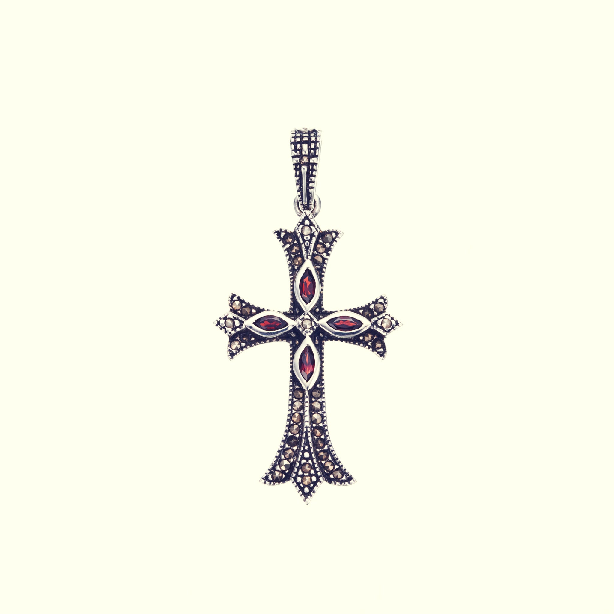 最終値下K14WG色石 クロスペンダント ネックレス　cross pendant