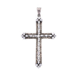 Marcasite Cross Pendant : M (White CZ)-ZOCALO.JAPAN