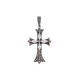 Cross on Cross Pendant : S (White CZ)-ZOCALO.JAPAN