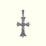 Cross On Cross Pendant : S (Black CZ)-ZOCALO.JAPAN