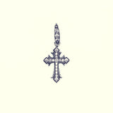 Lily Cross Charm : (White CZ)-ZOCALO.JAPAN