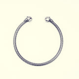 Tibetan Smile Skull Twist Bangle (L)-ZOCALO.JAPAN