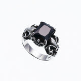 Fleur de lis Ring : Black CZ-ZOCALO.JAPAN