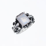 Fleur de lis Ring : Rainbow Moonstone-ZOCALO.JAPAN