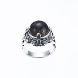 Islamic Round Ring : Black Rutilated Quartz-ZOCALO.JAPAN