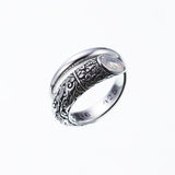 Ivy Spiral Ring Oval : Rainbow Moonstone-ZOCALO.JAPAN