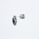 Jeweled Ivy Square Stud : L (Black CZ)-ZOCALO.JAPAN