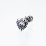 Jeweled Ivy Heart Stud : L ( White CZ)-ZOCALO.JAPAN