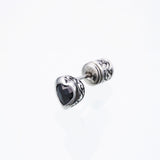 Jeweled Ivy Heart Stud : S (Black CZ)-ZOCALO.JAPAN