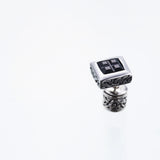 Jeweled Ivy Square Stud : M (Black CZ)-ZOCALO.JAPAN