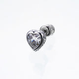 Jeweled Ivy Heart Stud : L ( White CZ)-ZOCALO.JAPAN